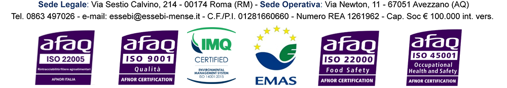 Essebi Ristorazione certificazioni